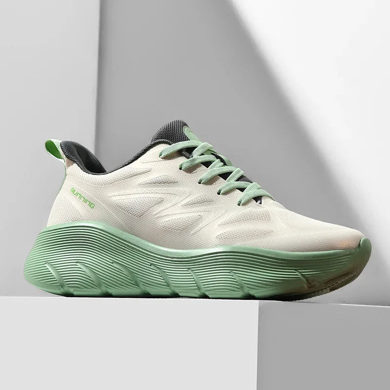 Baskets de Course Respirantes a Semelle epaisse vert