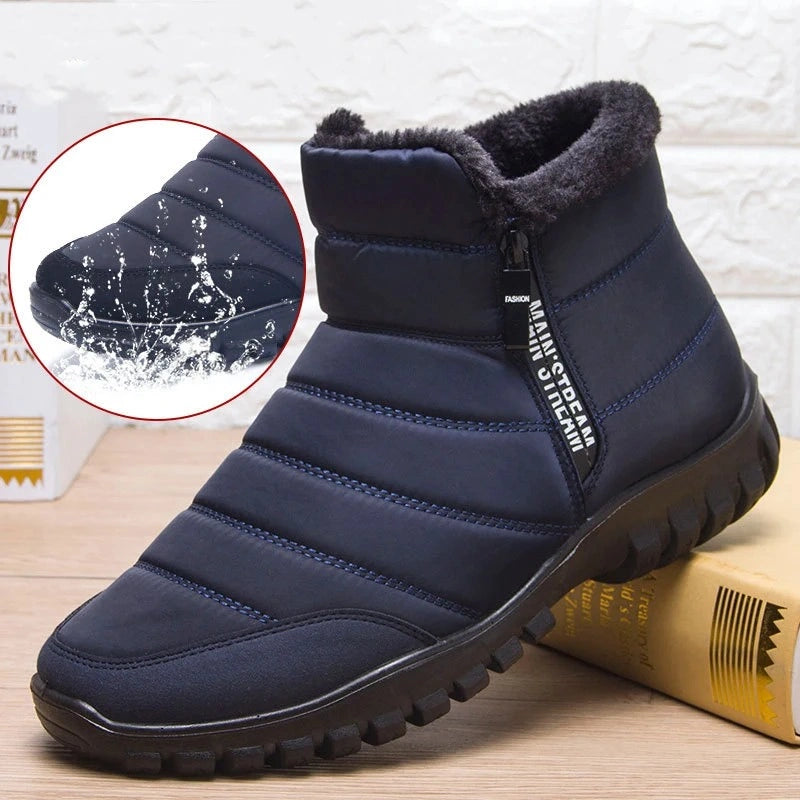 Bottes d'Hiver Impermeables & Legeres avec Doublure en Fourrure bleu2