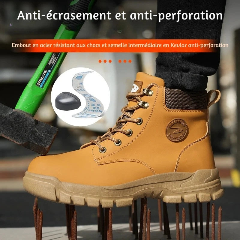 Bottes de Securite Legeres avec Embout en Acier - Pour Hommes jaune1