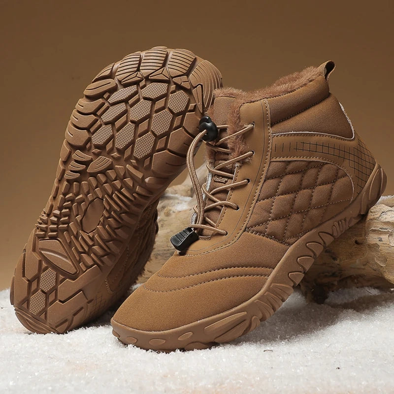 Bottines Pieds Nus Chaudes & Confortables marron2