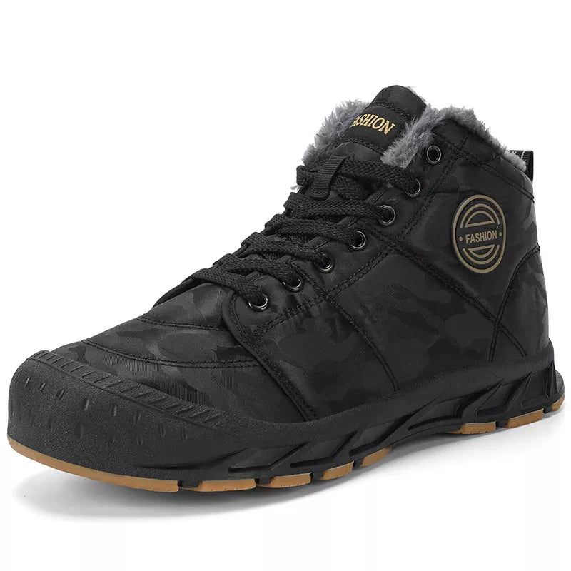Bottines d'Hiver Confortables et Fourrees - Pour Hommes noir