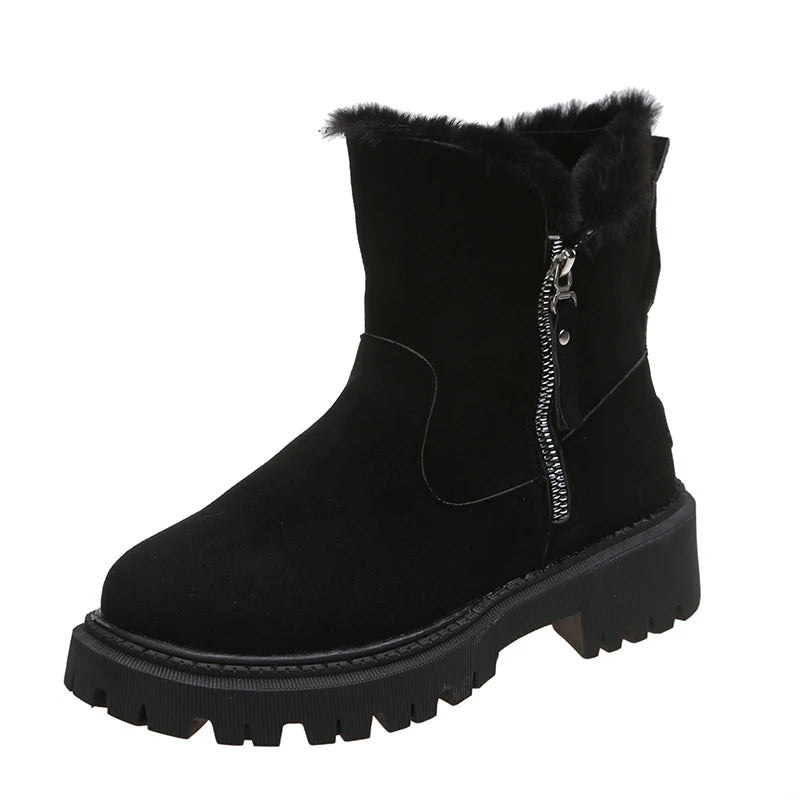 Women's Plush Lined Side Zip Winter Boots