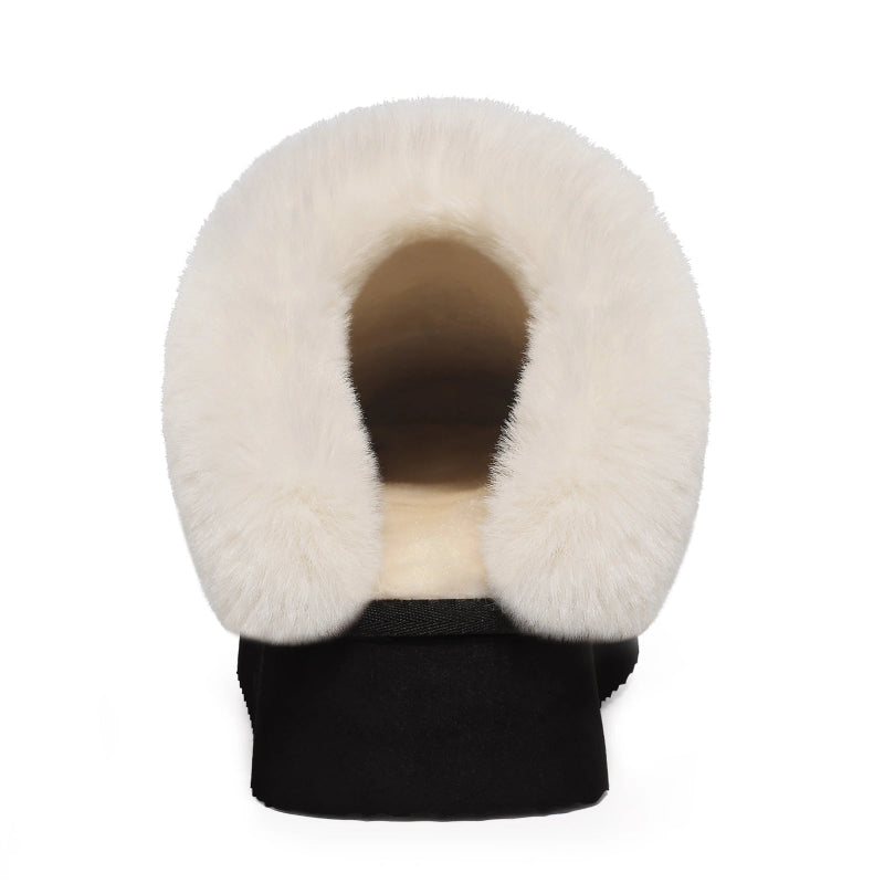  Chaussons d'Hiver Chaudes Fourrees noir1