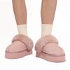  Chaussons d'Hiver Chaudes Fourrees rose2