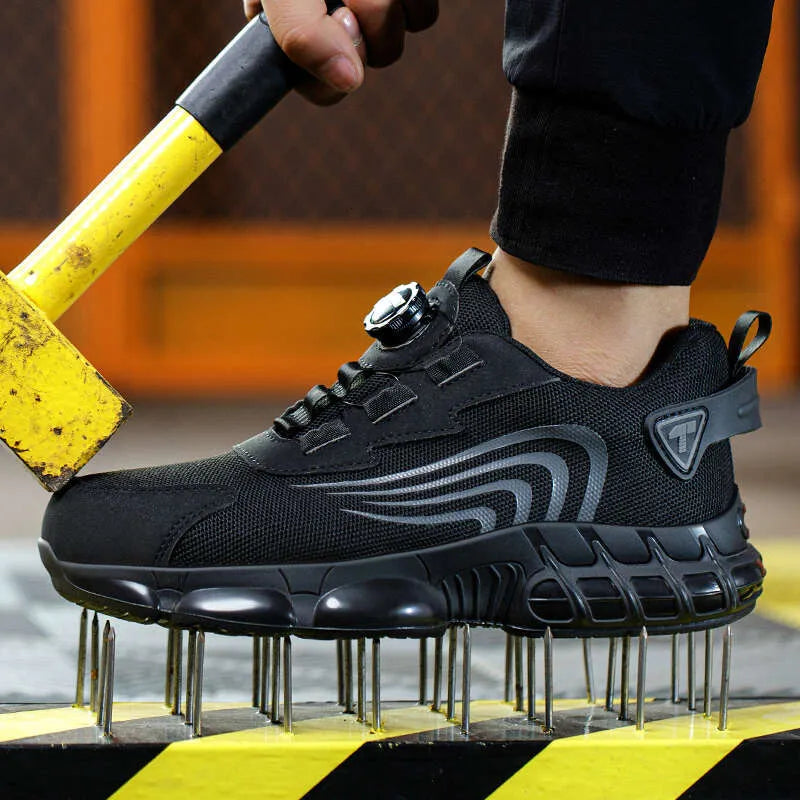 Chaussures de sécurité et protection avec lacet à bouton rotatif - hommes et femmes noir2