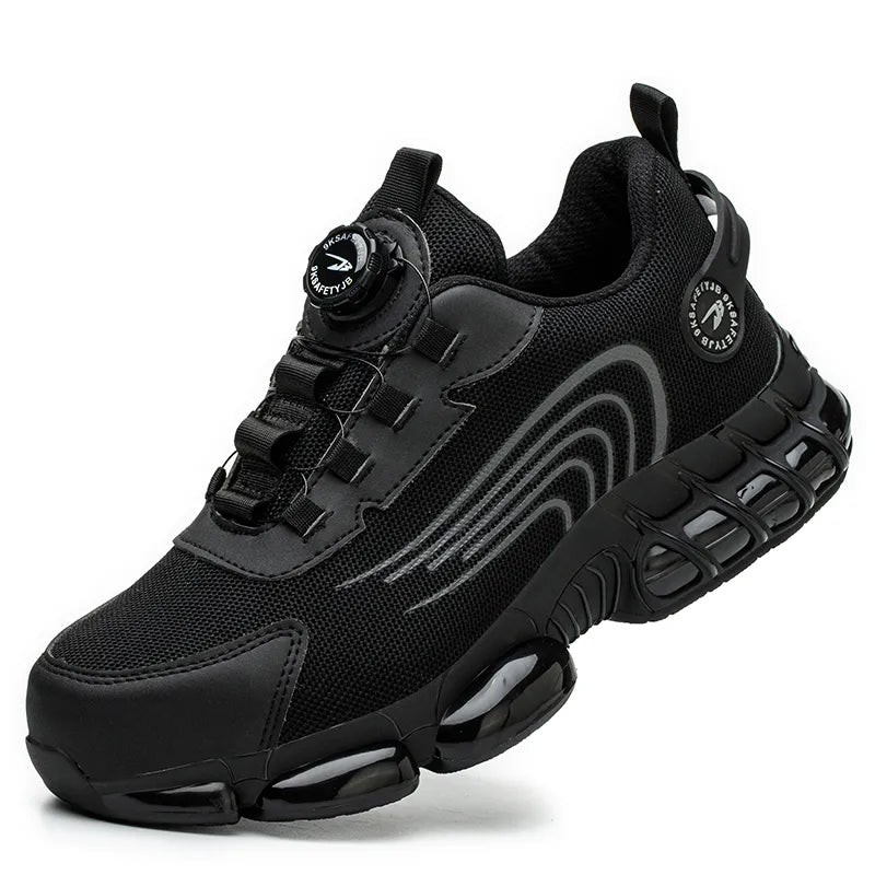 Chaussures de sécurité et protection avec lacet à bouton rotatif - hommes et femmes noir3