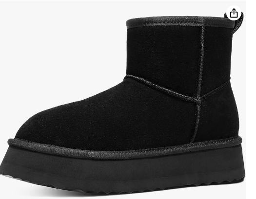 Women's Platform Round Toe Warm Ankle Boots 