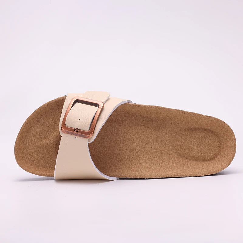 Sandales Confortables à Boucle Simple abricot1
