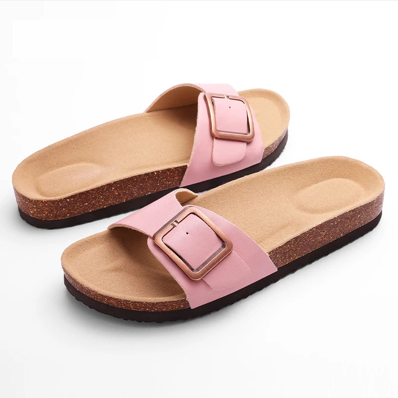 Sandales Confortables à Boucle Simple rose