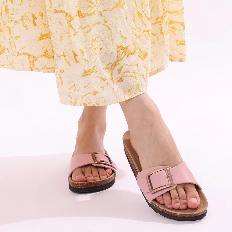 Sandales Confortables à Boucle Simple rose1