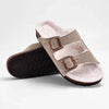 Sandales Doublees en Fourrure avec Double Bride kaki2