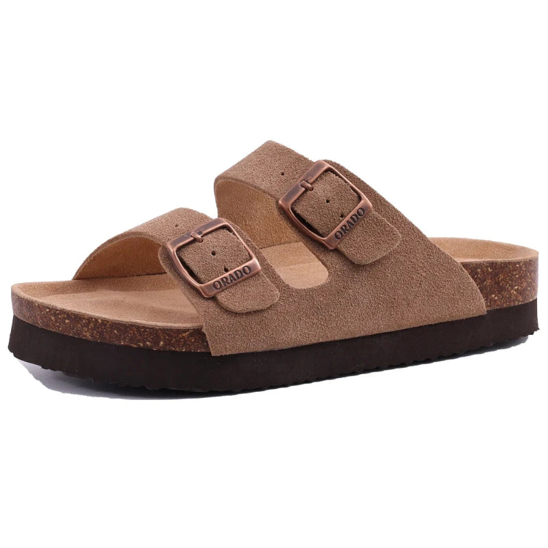 Sandales Plates dete en Liege abricot