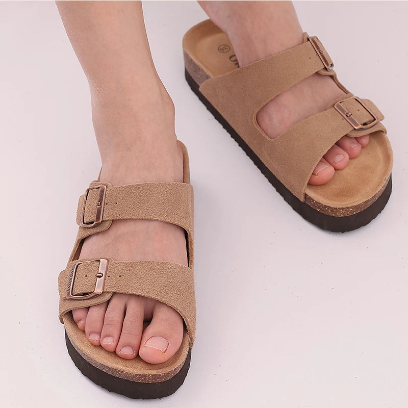 Sandales Plates dete en Liege abricot1
