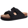 Sandales Plates dete en Liege noir