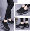 Breathable mesh high heel air cushion sneakers