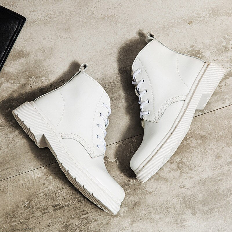 Modern warm leather boots for winter 